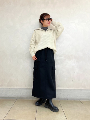GU公式 | 裏フリースカーゴロングスカートQ