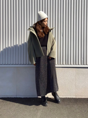 GU公式 | ドットプリントサテンキャミソールワンピース