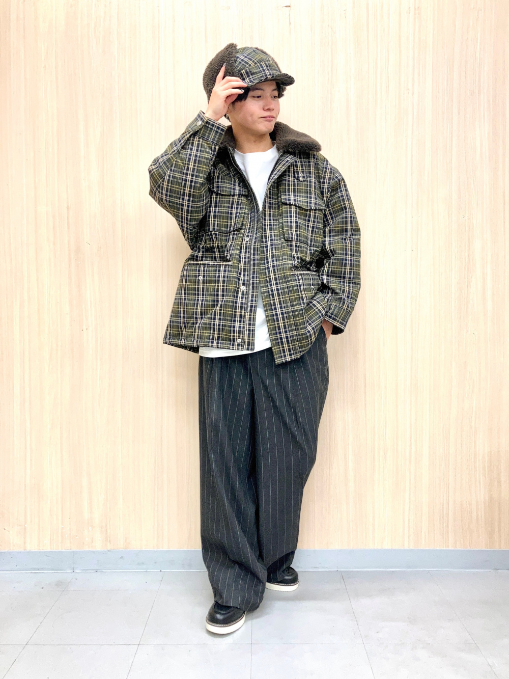 ライトスウェットオーバーサイズT(長袖)、裏ボアトラック