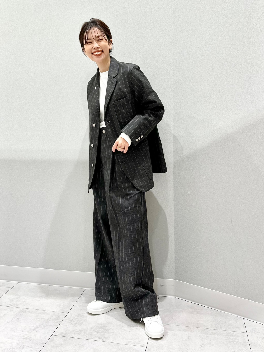 ワッフルニットプルオーバー(長袖) beautiful people、タックワイド