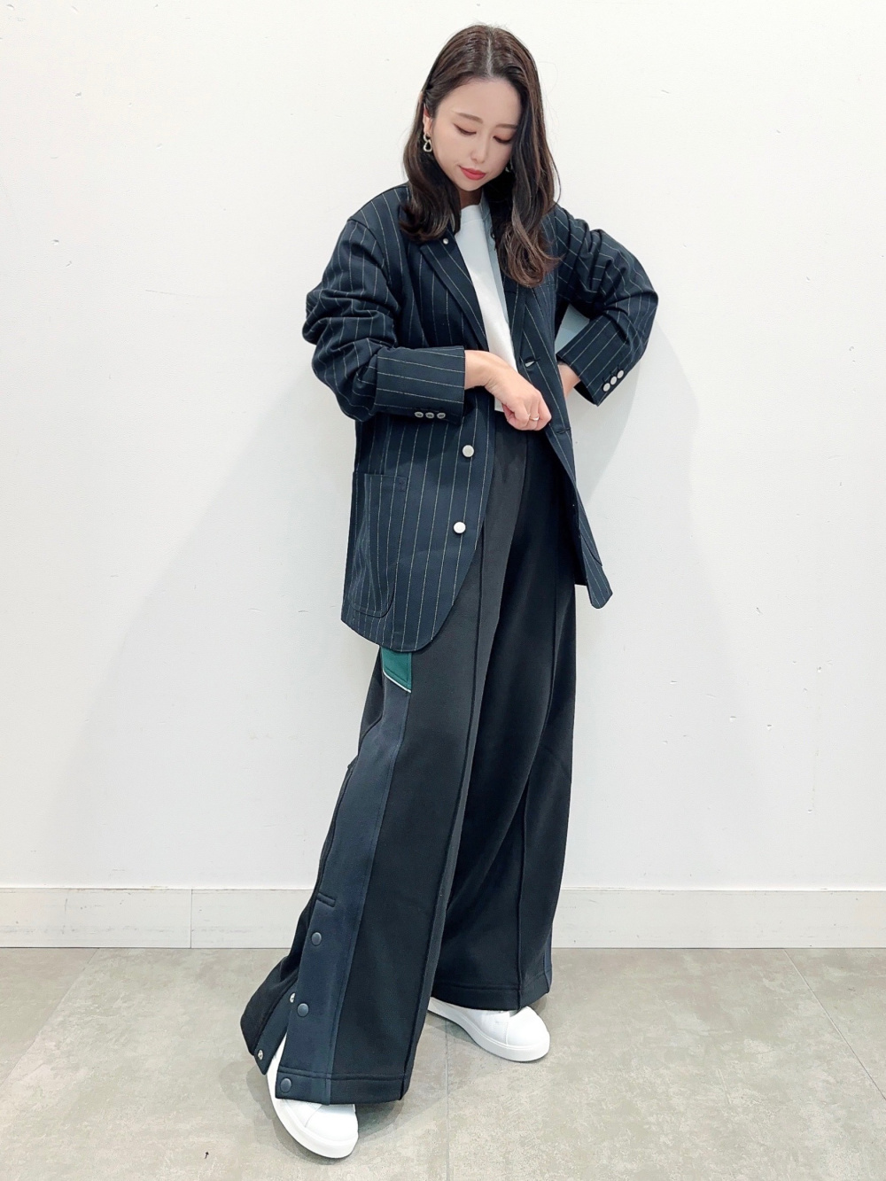 カバーオール(ストライプ) beautiful people (セットアップ可能)、裏