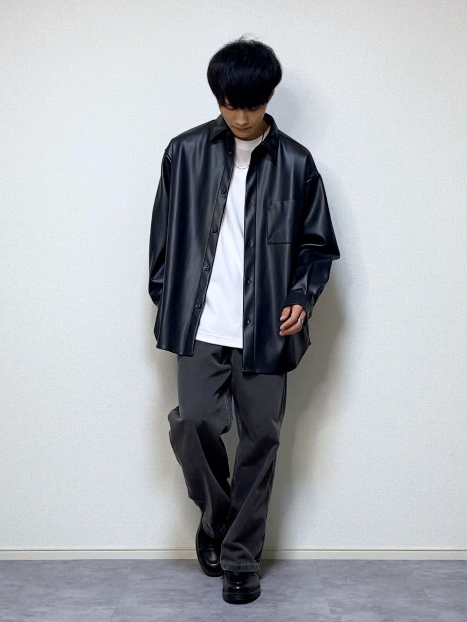 オーバーサイズ メンズ黒革ジャン PRE-ORDER Leather Riders Jacket 