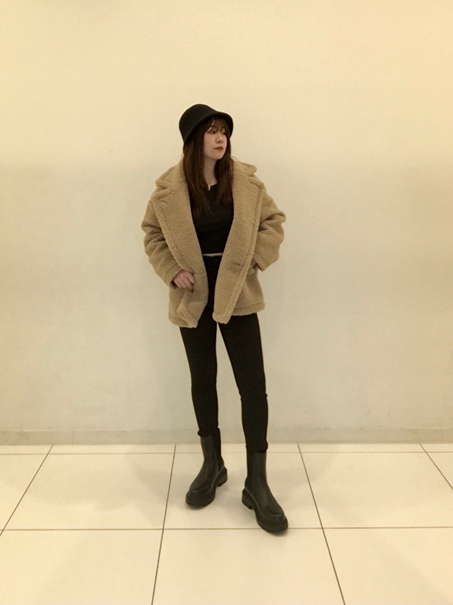 ハーフコート ボア カジュアル 暖かい 韓国ファッション b13385 bdbc835e8e83b19635198ba0df99f7