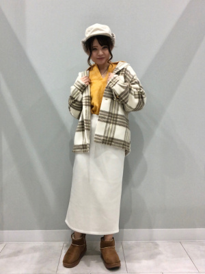 GU公式 | シャギーチェックオーバーサイズシャツ(長袖)