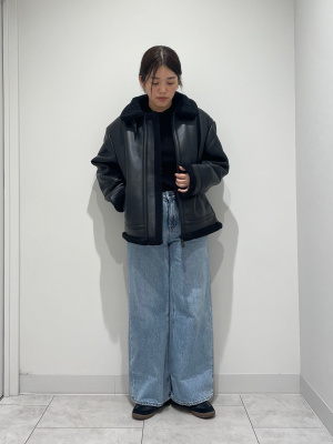 GU公式 | フェイクレザーB-3ブルゾン