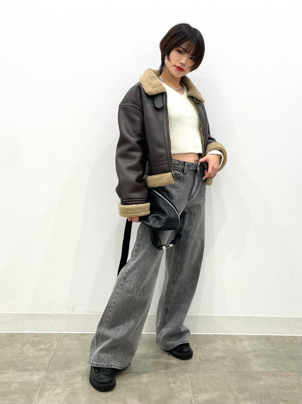 人気推薦☆パーカ☆タヌキ毛襟☆うさぎの毛中・長セクションサイズ選択 