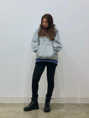 GU公式 | ヘビーウェイトスウェットリブラインパーカ(長袖)