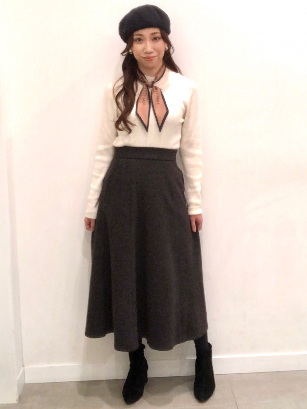 スーパーヒートパデッドロングコート+X、ワイドスリーブT(長袖