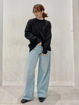 GU公式 | ソフトコットンモックネックT(長袖)