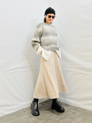 L.G.B. グラデーション長袖カットソー GU公式 | GIRLSグラデーションビッグセーター(長袖)JR