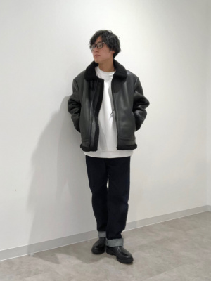 GU公式 | フェイクレザーB-3ブルゾン