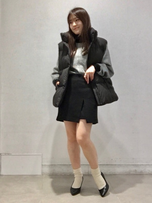 DSQUARED ミニスカート こげ茶 2009225J0059 GU公式 | ローウエスト起毛スリットミニスカート