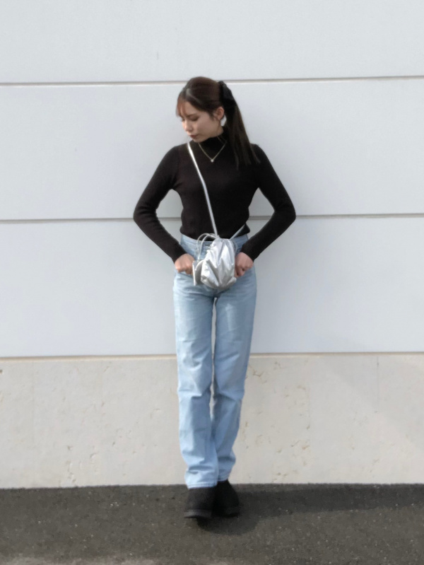 ハイライズストレートジーンズ+EC(セットアップ可能)(丈長め80.0cm