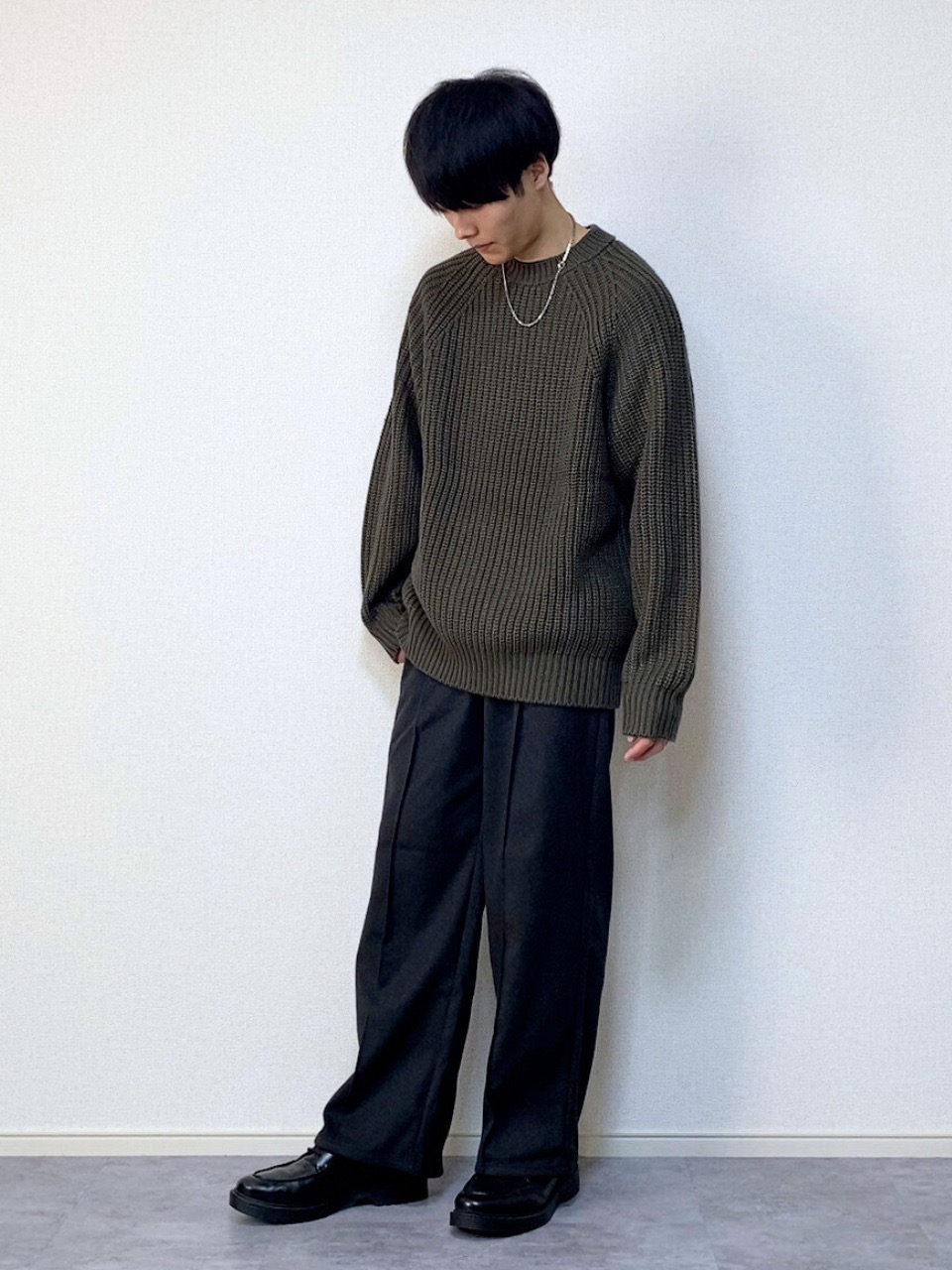 スムースニットクルーネックセーター(長袖)SW、ブラッシュドジャージー