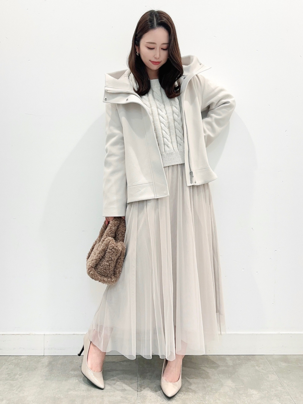 25SS ツートーンワイドリブカーディガン