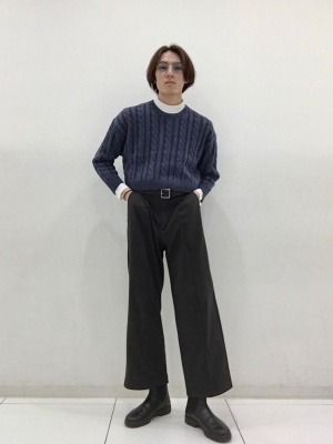 GU公式 | ソフトコットンモックネックT(長袖)