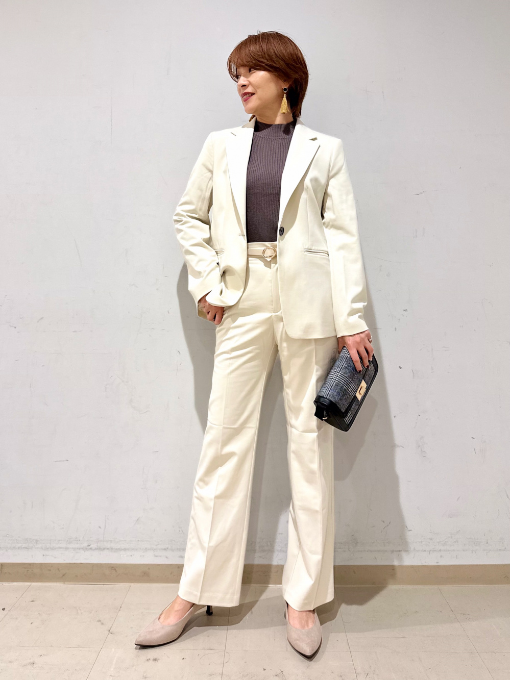 リブハイネックセーター(長袖)、ウォッシャブルテーラードジャケットZ