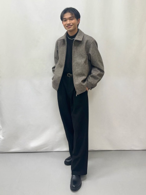 GU公式 | コージーメルトンジップアップブルゾン