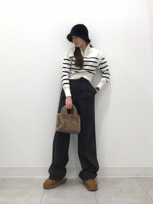 GU公式 | ブラッシュドジャージーワイドパンツ+EC(丈長め80.0cm)