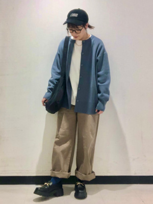 GU公式 | オーバーサイズクルーネックカーディガン(長袖)Z