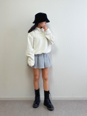 もーもー GU公式 | ストレッチフリースハーフジッププルオーバー(長袖