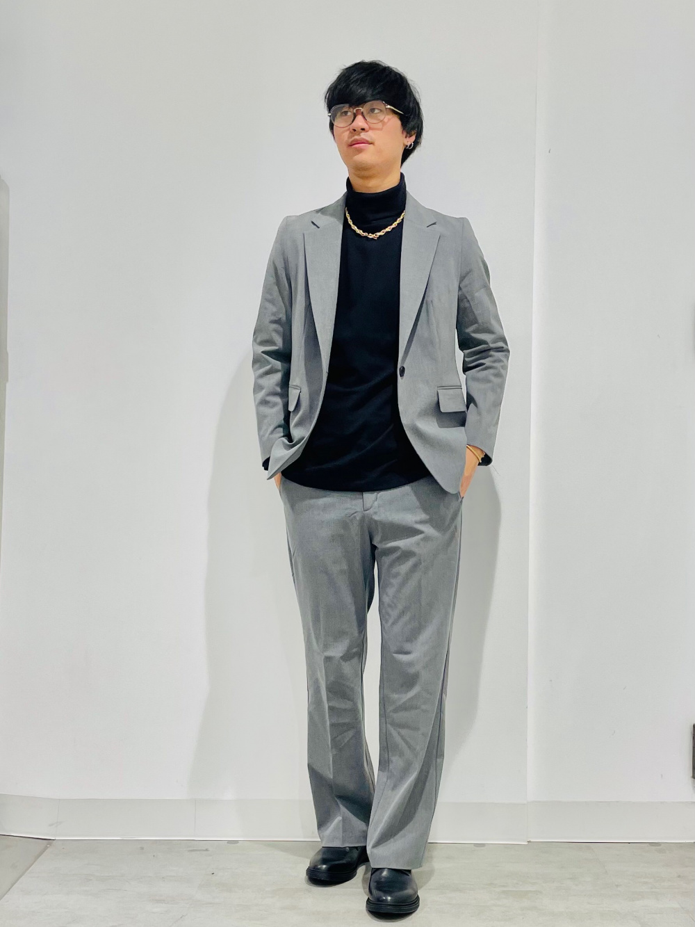 ソフトコットンタートルネックT(長袖)、ウォッシャブルテーラード