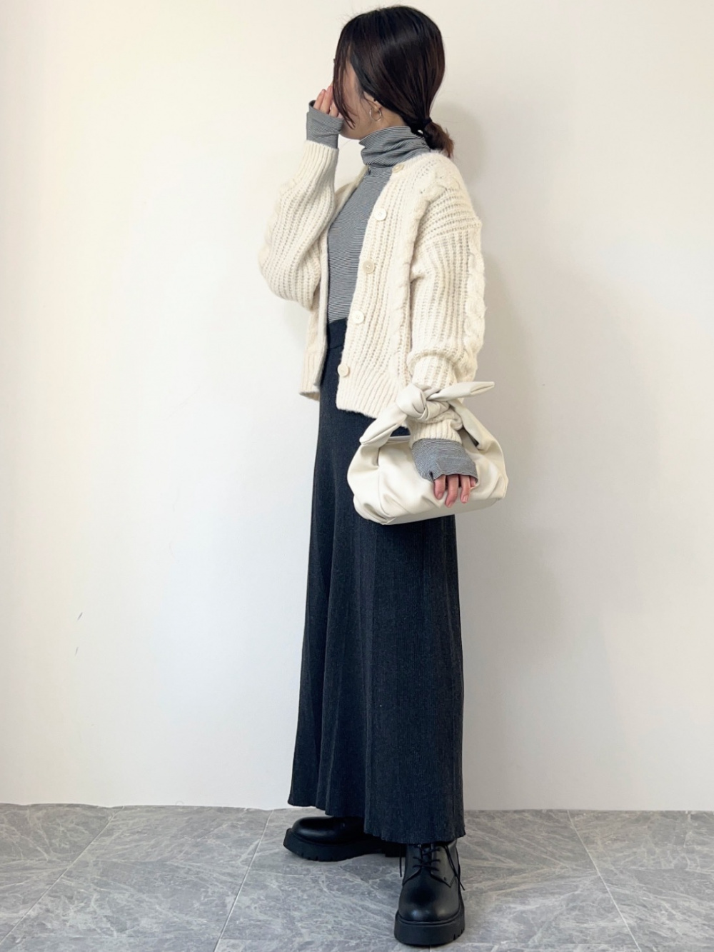 スカート ロング丈 フレアスカート ロング ニットスカート