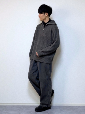 GU公式 | デニムバギースラックス(丈標準69.0～73.0cm)