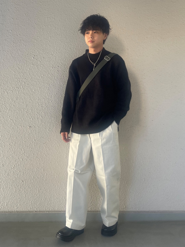 スーパーバギーデニムスラックス+EC(丈長め79cm)（メンズ）の