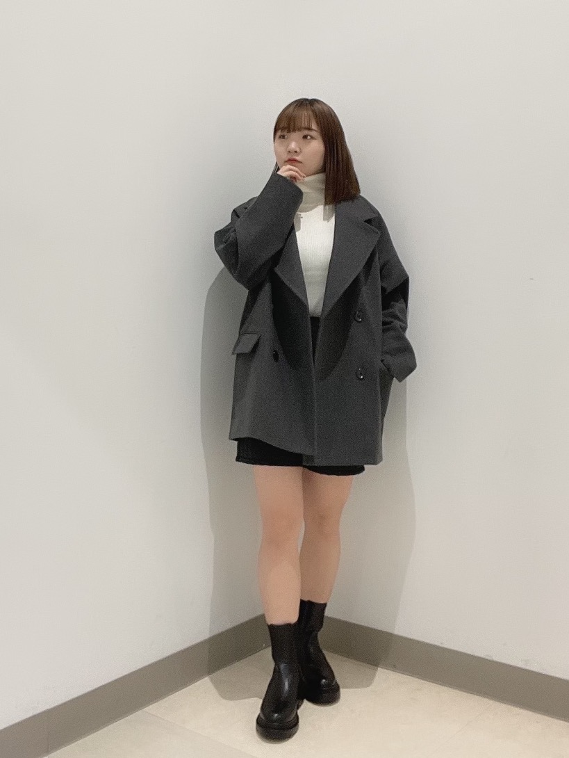 ケーブルクロップドカーディガン(長袖)、リブタートルネック ケーブルクロップドカーディガン(長袖)、リブタートルネック