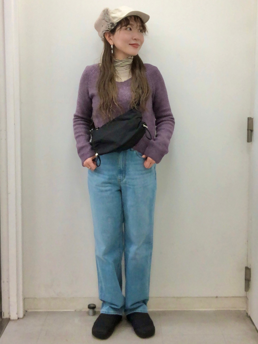 ニット×デニム コンビ ジャケット ブルゾン タートルネック デニムジャケット×タートルネックメンズコーデ【40代50代30代に