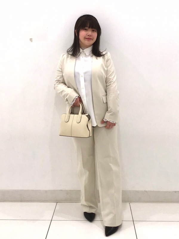 GU ウォッシャブルノーカラージャケット＋パンツ＋ブラウス＋ベルトセット GU公式 | ウォッシャブルノーカラージャケットZ(セットアップ可能)
