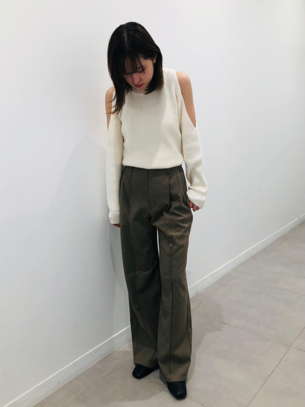 mmouページ 2023新作】GUのブラッシュドジャージーワイドパンツ｜色味が