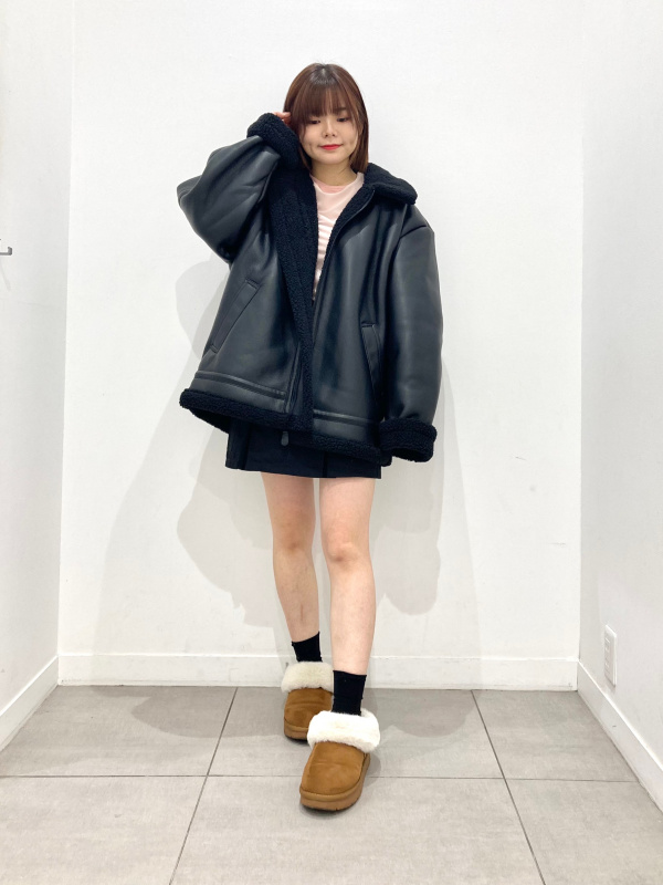 フェイクレザーB-3ブルゾン（メンズ）の着用コーディネート一覧| ジーユー