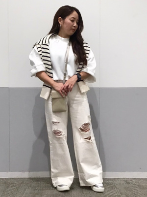 GU公式 | クルーネックボーダーセーター(長袖)Z