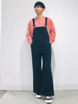 GU公式 | デニムサロペットワイドパンツ