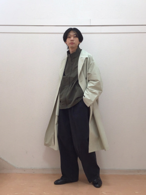 L　新品　gu×by rokh ネイビー Lサイズ ロングコート RiLi】たぽっと袖ロングコート | Judin