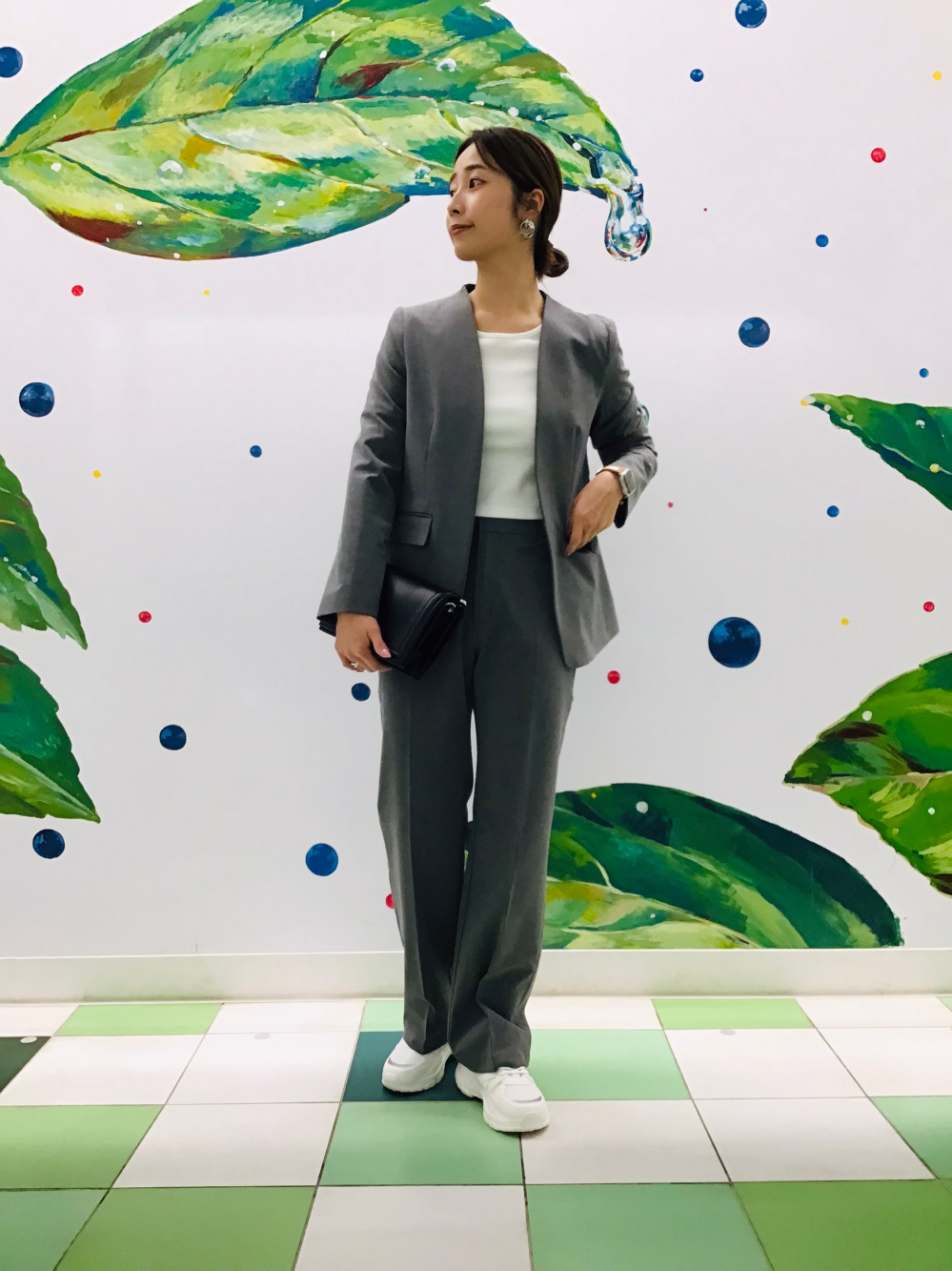 ウォッシャブルノーカラージャケットZ(セットアップ可能)、リブ