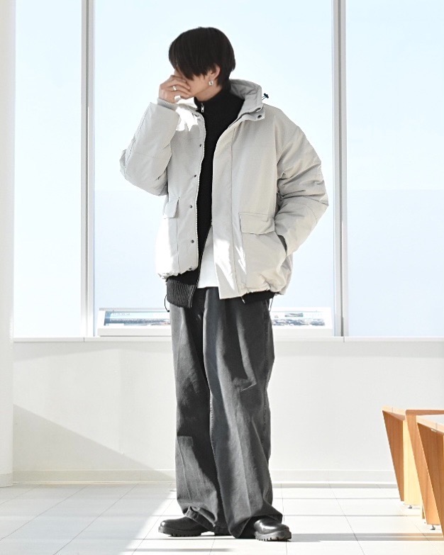 バンドカラーシャツ(長袖)SW、ウォッシャブルストレートパンツZ