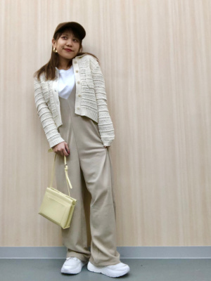 2024年春物 GU ブークレニットジャケット ナチュラル XSサイズ