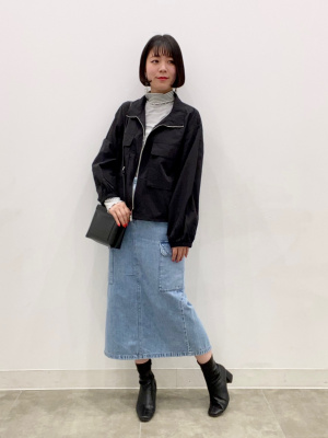GU公式 | デニムカーゴロングスカート(丈標準83～90cm)