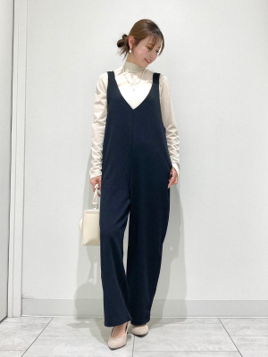 23区　サロペットパンツ サイズ44 ネイビー GU公式 | カットソーサロペットパンツ