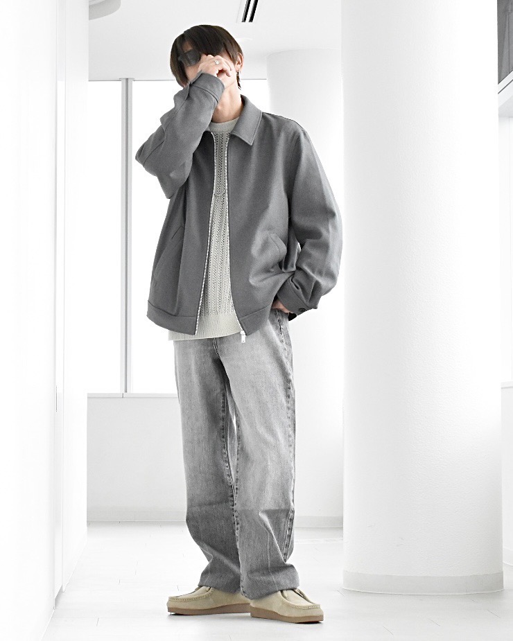 デニムジャケット(セットアップ可能)、フランネルチェックシャツ(長袖