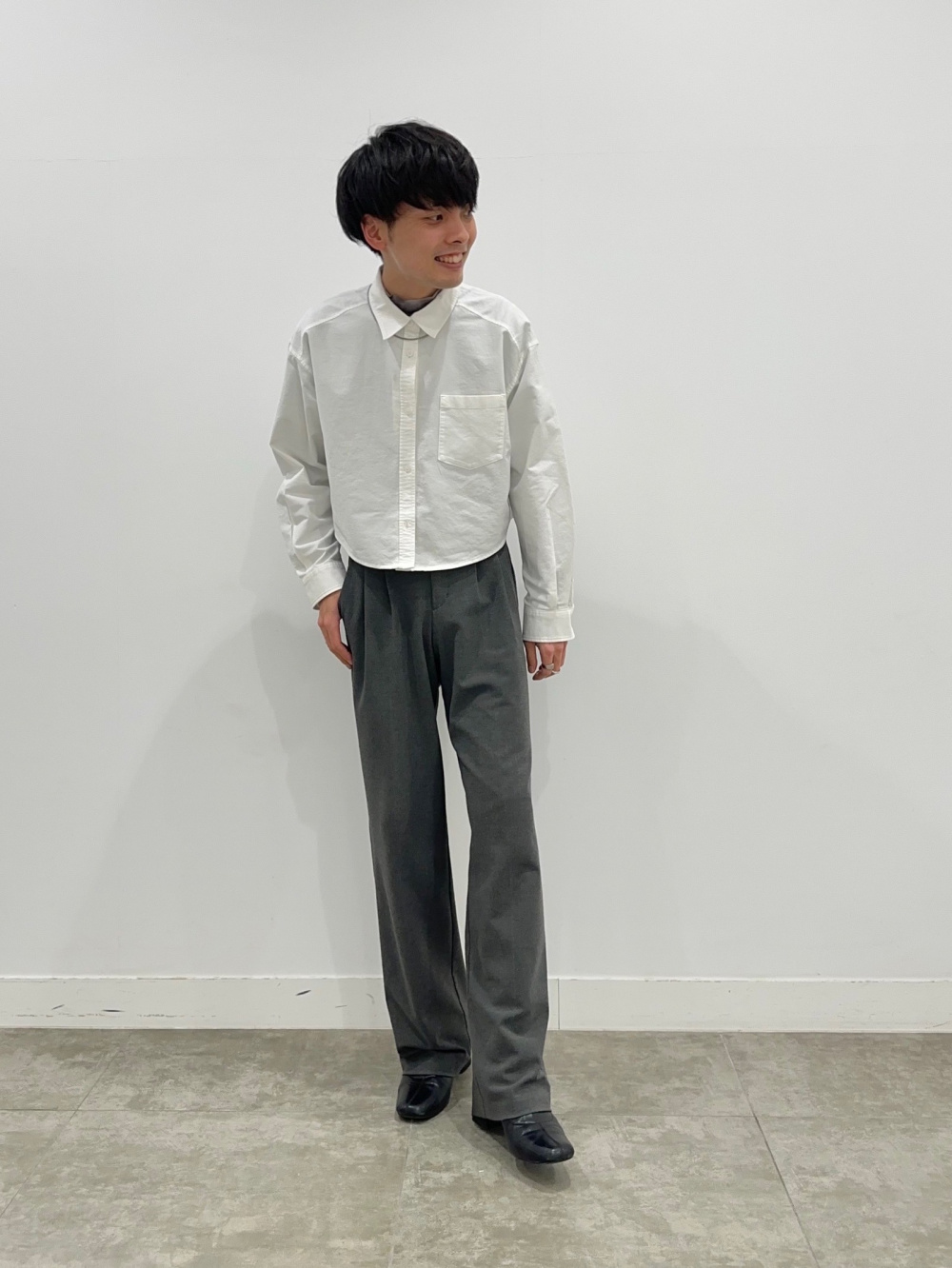 シアープリントハイネックT(長袖)、オックスフォードショート