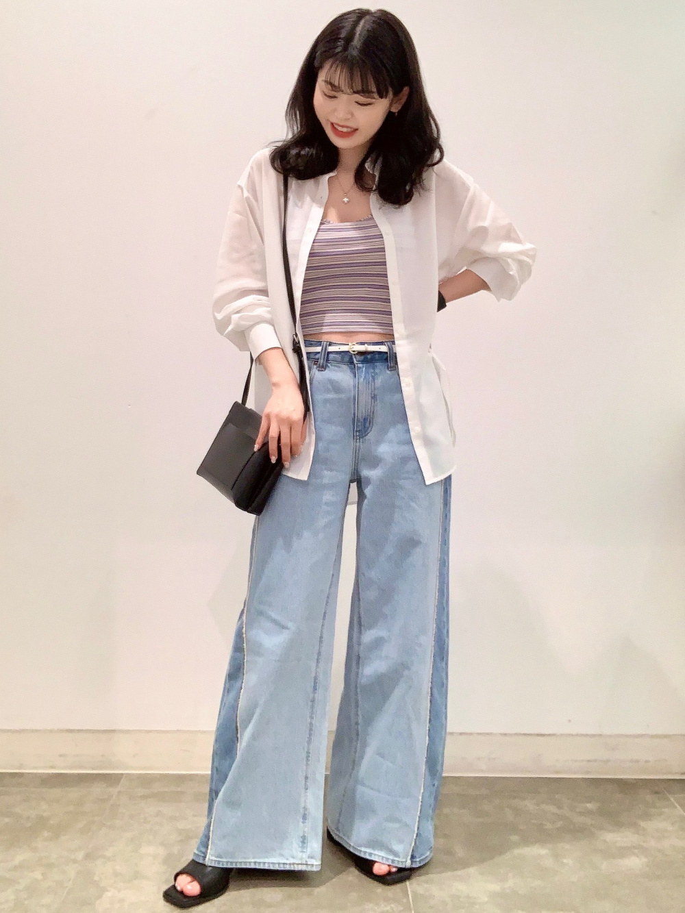 ダブルブレストジャケット(チェック)Z、スタンドカラーブラウス(長袖)Z