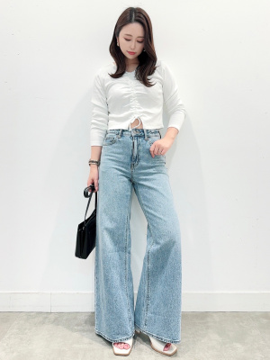 GU公式 | GIRLSクロップドシャーリングT(長袖)JR