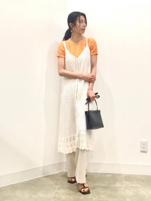 糖鎖　３０包 GU公式 | 透かし編みニットジレ+X