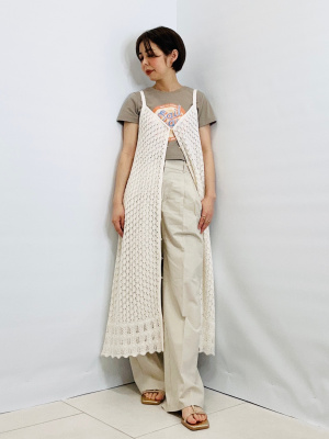 糖鎖　３０包 GU公式 | 透かし編みニットジレ+X