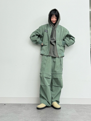 GU×UNDERCOVER ダブルフェイスパーカ 5分袖　ショーツ セット GU公式 | ダブルフェイスパーカ(5分袖) UNDERCOVER(セットアップ
