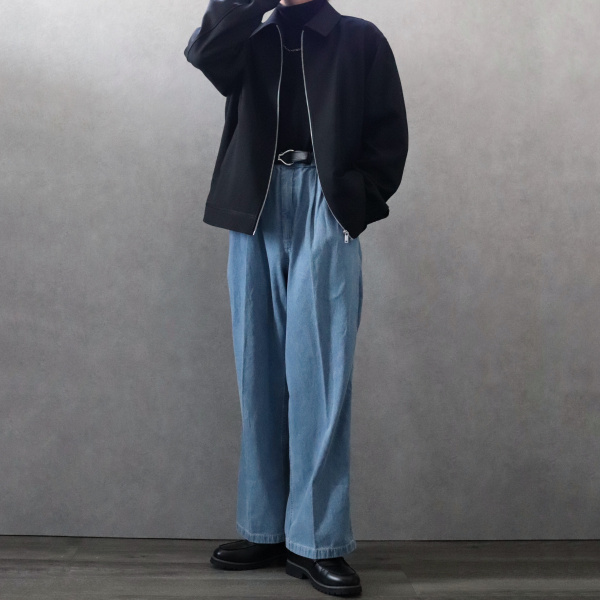 スムースニットタートルネックセーター(長袖)SW（メンズ）の着用